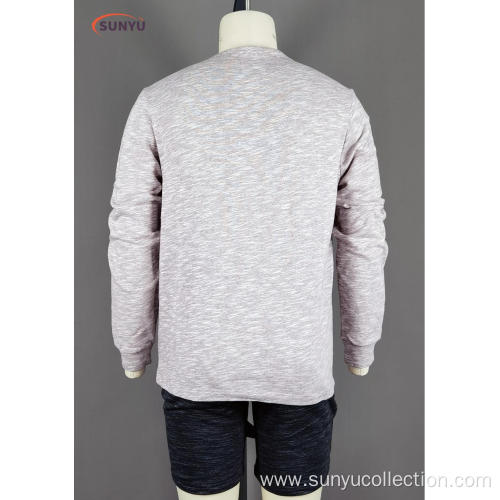 Men's half placket cotton french terry sweatshirt